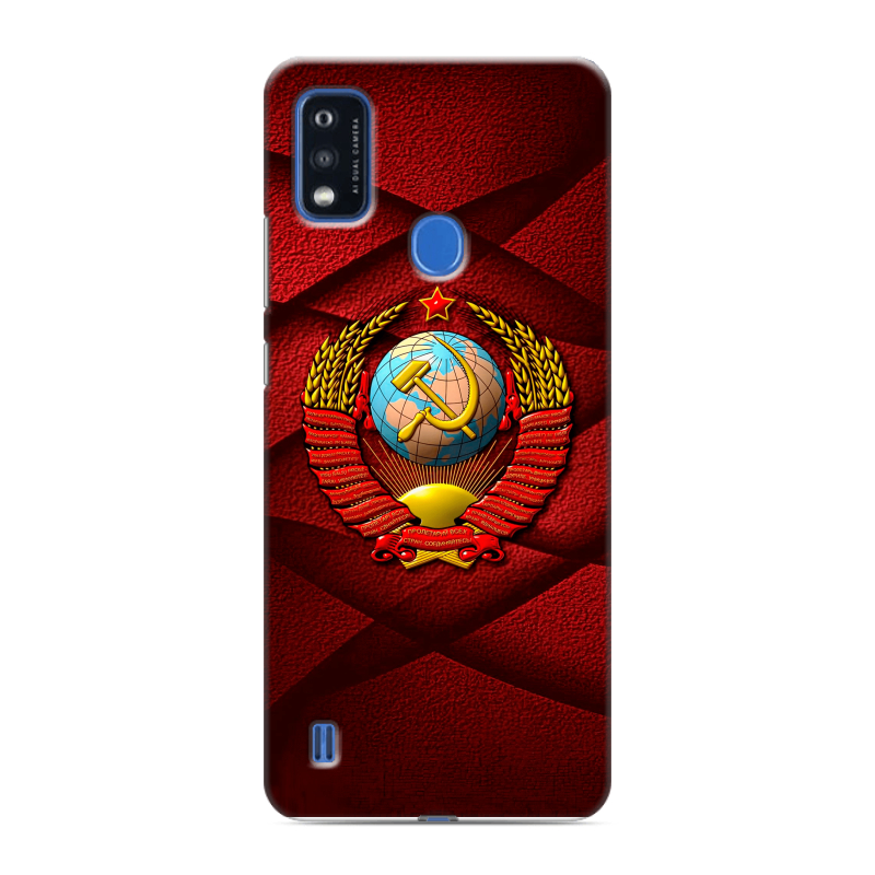 Силиконовый чехол на ZTE Blade A51 с принтом Герб СССР Силиконовый чехол на ZTE Blade A51 с принтом Герб СССР
