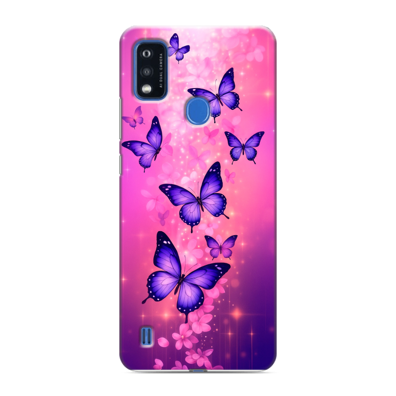 Силиконовый чехол на ZTE Blade A51 с принтом Бабочки Силиконовый чехол на ZTE Blade A51 с принтом Бабочки