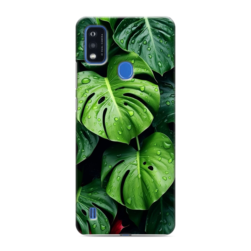 Силиконовый чехол на ZTE Blade A51 с принтом Листья Силиконовый чехол на ZTE Blade A51 с принтом Листья