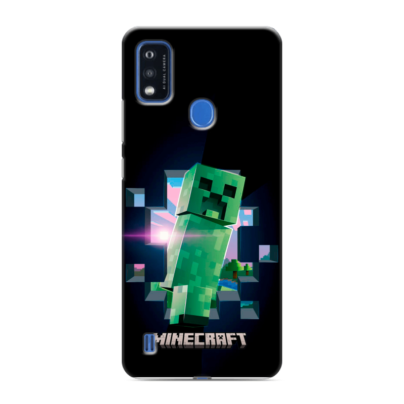 Силиконовый чехол на ZTE Blade A51 с принтом Майнкрафт Minecraft Силиконовый чехол на ZTE Blade A51 с принтом Майнкрафт Minecraft