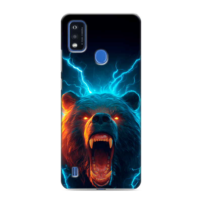 Силиконовый чехол на ZTE Blade A51 с принтом Медведь Силиконовый чехол на ZTE Blade A51 с принтом Медведь