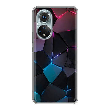 Силиконовый чехол на Huawei Honor 50 с принтом Геометрия неона Силиконовый чехол на Huawei Honor 50 с принтом Геометрия неона