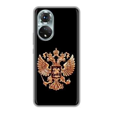 Силиконовый чехол на Huawei Honor 50 с принтом Герб России золотой Силиконовый чехол на Huawei Honor 50 с принтом Герб России золотой