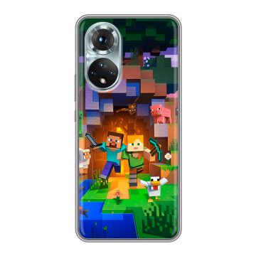 Силиконовый чехол на Huawei Honor 50 с принтом Майнкрафт Minecraft Силиконовый чехол на Huawei Honor 50 с принтом Майнкрафт Minecraft