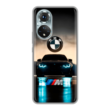 Силиконовый чехол на Huawei Honor 50 с принтом БМВ BMW Силиконовый чехол на Huawei Honor 50 с принтом БМВ BMW