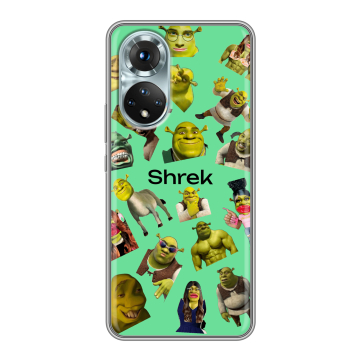 Силиконовый чехол на Huawei Honor 50 с принтом Шрек Shrek Силиконовый чехол на Huawei Honor 50 с принтом Шрек Shrek