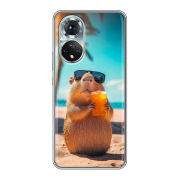 Силиконовый чехол на Huawei Honor 50 с принтом Капибара