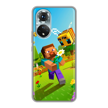 Силиконовый чехол на Huawei Honor 50 с принтом Майнкрафт Minecraft