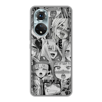 Силиконовый чехол на Huawei Honor 50 с принтом Ahegao Ахегао Аниме