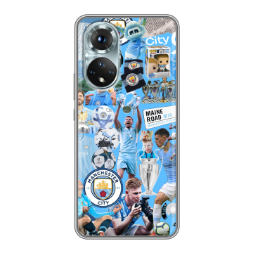Силиконовый чехол на Huawei Honor 50 с принтом Man City Манчестер Сити