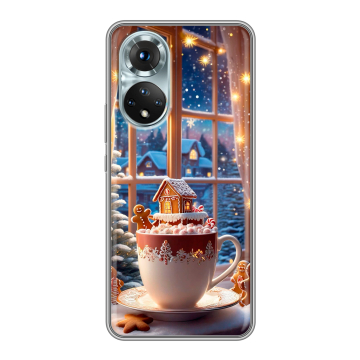 Силиконовый чехол на Huawei Honor 50 с принтом Новый год Силиконовый чехол на Huawei Honor 50 с принтом Новый год