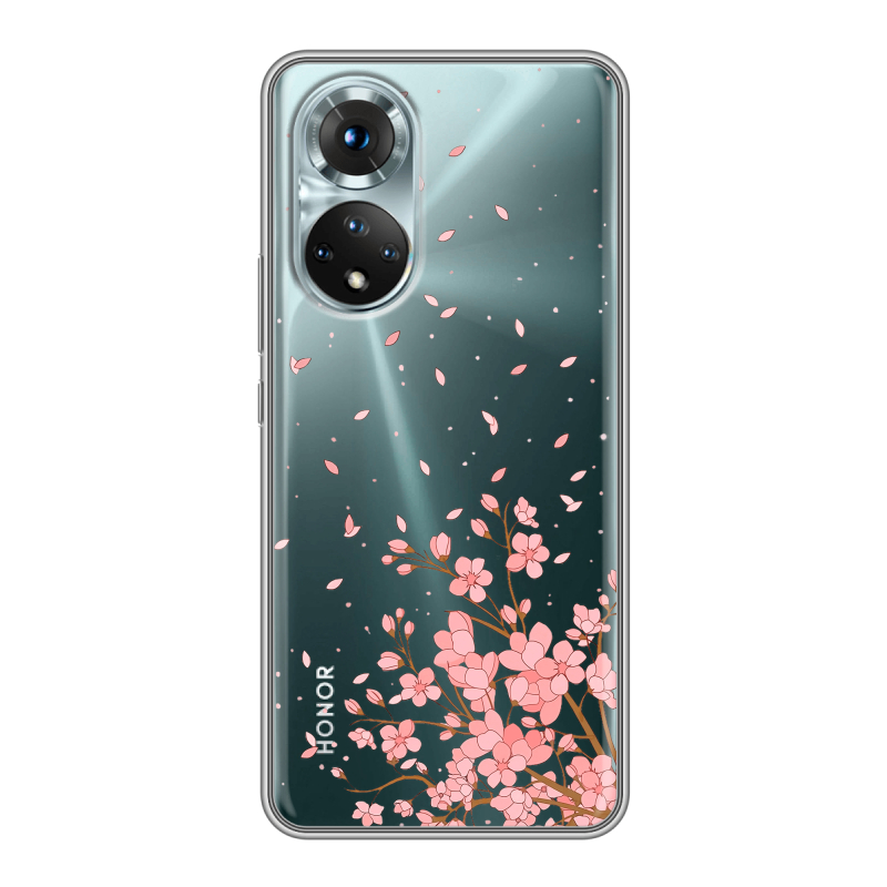 Силиконовый противоударный чехол на Huawei Honor 50 с принтом Ветка сакуры Силиконовый противоударный чехол на Huawei Honor 50 с принтом Ветка сакуры