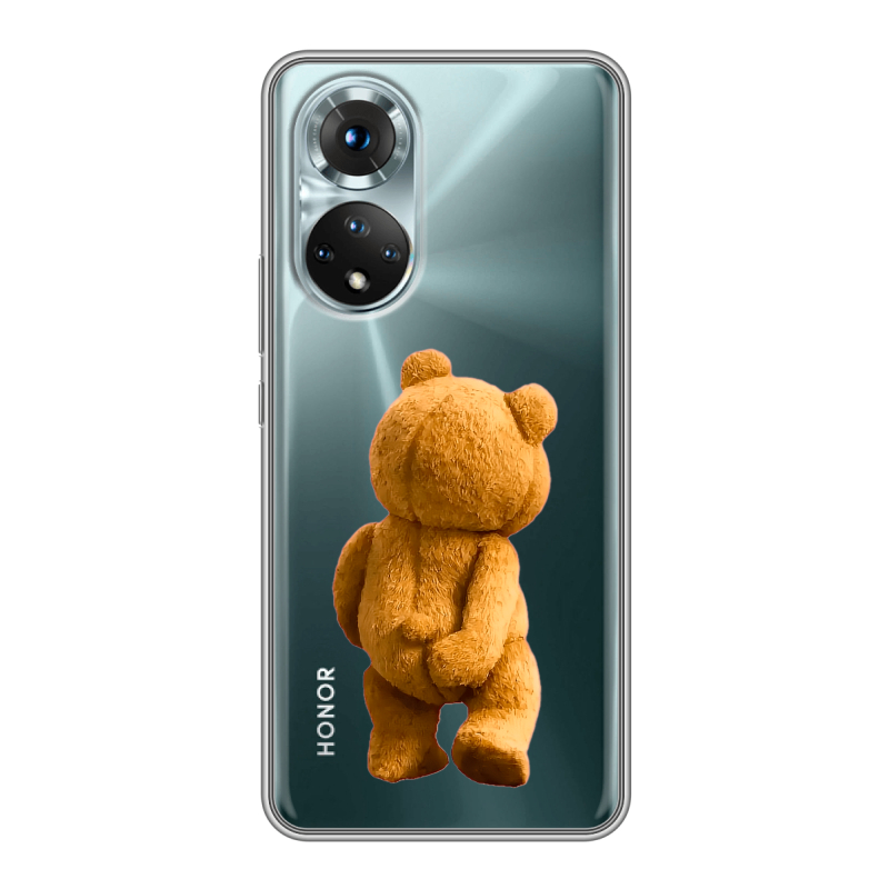 Силиконовый противоударный чехол на Huawei Honor 50 с принтом Медведь Силиконовый противоударный чехол на Huawei Honor 50 с принтом Медведь