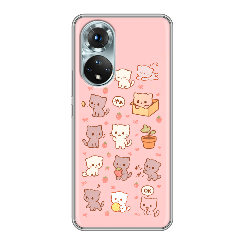 Силиконовый противоударный чехол на Huawei Honor 50 с принтом Hello Kitty Хелоу Кити Силиконовый противоударный чехол на Huawei Honor 50 с принтом Hello Kitty Хелоу Кити