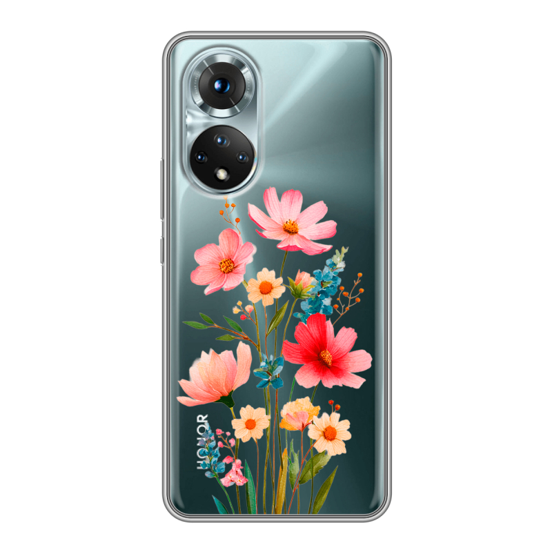 Силиконовый чехол на Huawei Honor 50 с принтом Цветы Силиконовый чехол на Huawei Honor 50 с принтом Цветы