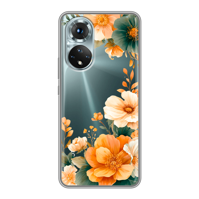 Силиконовый чехол на Huawei Honor 50 с принтом Цветы принт Силиконовый чехол на Huawei Honor 50 с принтом Цветы принт