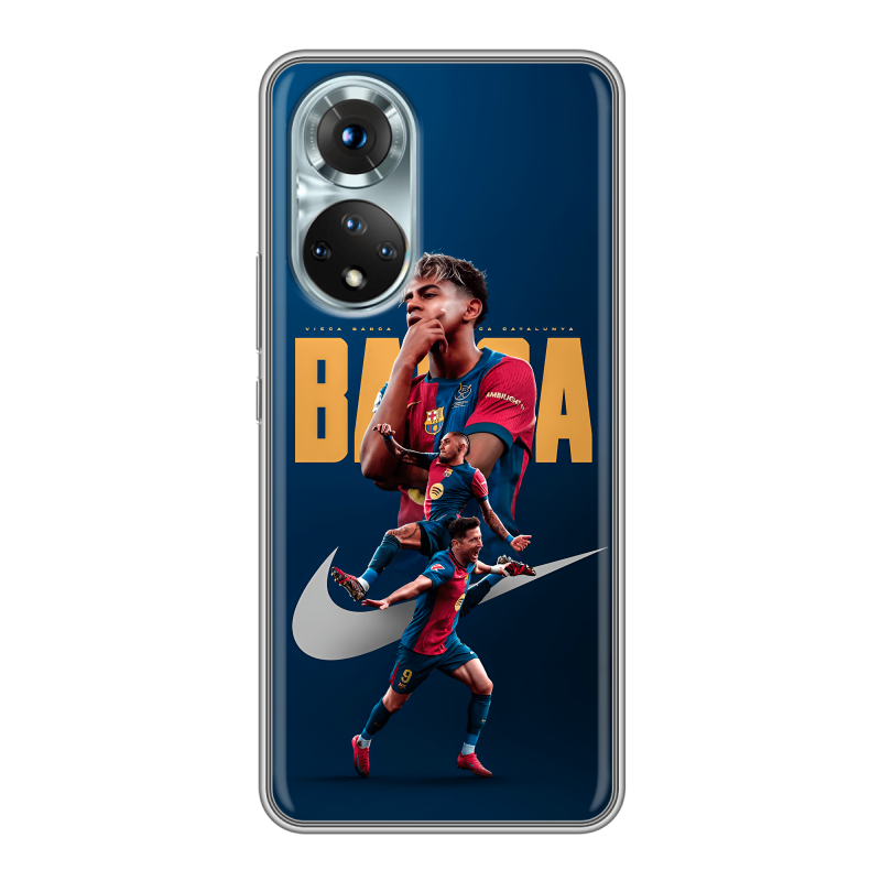 Силиконовый противоударный чехол на Huawei Honor 50 с принтом Барселона Barca Yamal Силиконовый противоударный чехол на Huawei Honor 50 с принтом Барселона Barca Yamal