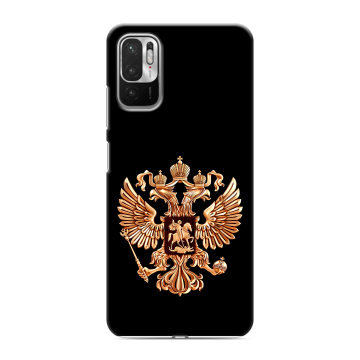 Силиконовый чехол на Xiaomi RedMi Note 10T с принтом Герб России золотой