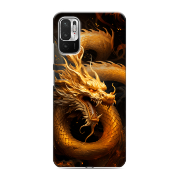 Силиконовый чехол на Xiaomi RedMi Note 10T с принтом Золотой дракон