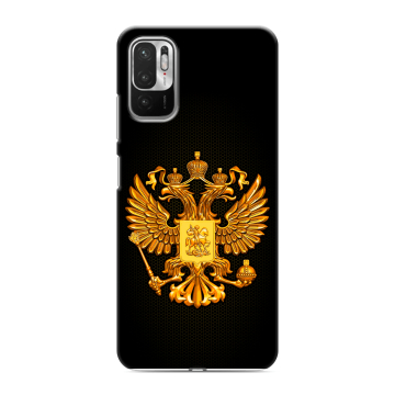 Силиконовый чехол на Xiaomi RedMi Note 10T с принтом Герб России желтый Силиконовый чехол на Xiaomi RedMi Note 10T с принтом Герб России желтый
