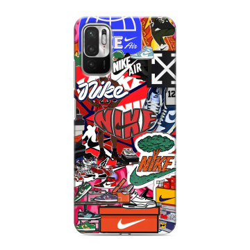 Силиконовый чехол на Xiaomi RedMi Note 10T с принтом Найк Nike яркий Силиконовый чехол на Xiaomi RedMi Note 10T с принтом Найк Nike яркий