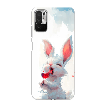 Силиконовый чехол на Xiaomi RedMi Note 10T с принтом кролик зайчик Силиконовый чехол на Xiaomi RedMi Note 10T с принтом кролик зайчик