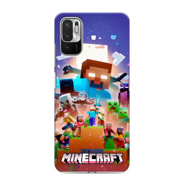 Силиконовый чехол на Xiaomi RedMi Note 10T с принтом Майнкрафт Minecraft