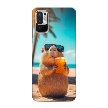 Силиконовый чехол на Xiaomi RedMi Note 10T с принтом Капибара Силиконовый чехол на Xiaomi RedMi Note 10T с принтом Капибара