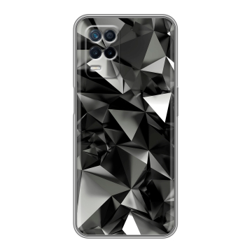 Силиконовый чехол на Realme 8 5G с принтом Черные кристаллы Силиконовый чехол на Realme 8 5G с принтом Черные кристаллы