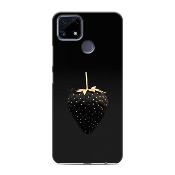 Силиконовый чехол на Realme C25 с принтом Черная клубника Силиконовый чехол на Realme C25 с принтом Черная клубника