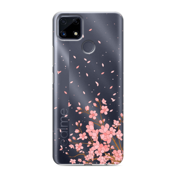 Силиконовый чехол на Realme C25 с принтом Ветка сакуры