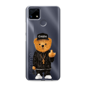 Силиконовый чехол на Realme C25 с принтом Мишка