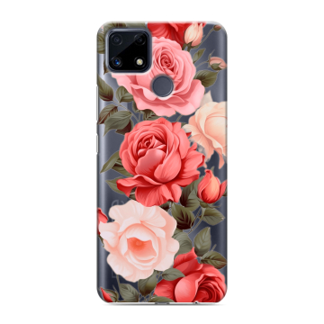 Силиконовый чехол на Realme C25 с принтом Розы