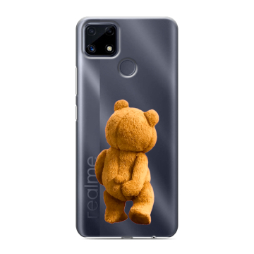 Силиконовый чехол на Realme C25 с принтом Медведь