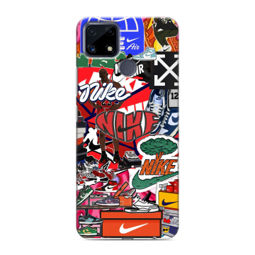 Силиконовый чехол на Realme C25 с принтом Найк Nike яркий