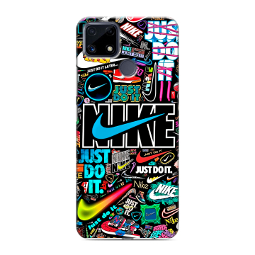 Силиконовый чехол на Realme C25 с принтом найк nike черный Силиконовый чехол на Realme C25 с принтом найк nike черный