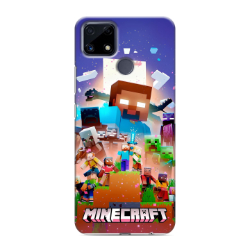 Силиконовый чехол на Realme C25 с принтом Майнкрафт Minecraft Силиконовый чехол на Realme C25 с принтом Майнкрафт Minecraft