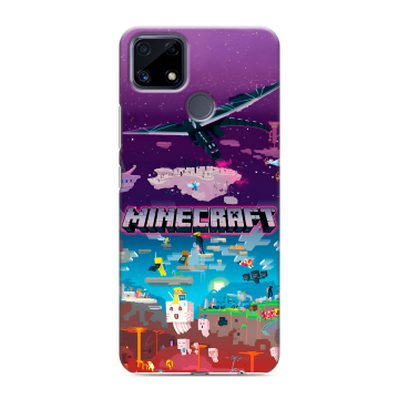 Силиконовый чехол на Realme C25 с принтом Майнкрафт Minecraft