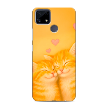 Силиконовый чехол на Realme C25 с принтом Милые котята