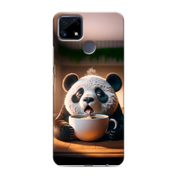 Силиконовый чехол на Realme C25 с принтом смешная панда