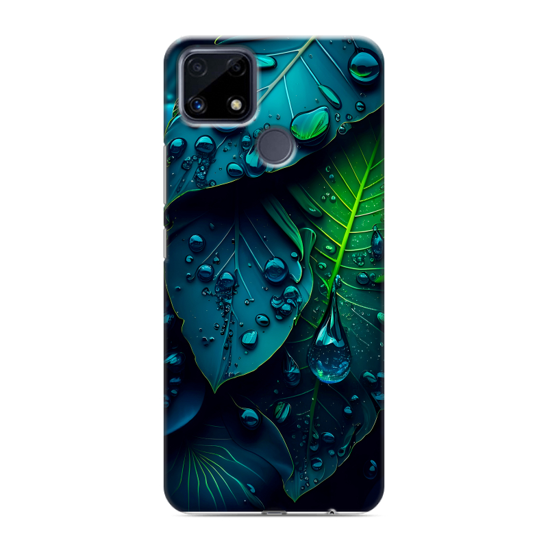 Силиконовый чехол на Realme C25 с принтом Листья Силиконовый чехол на Realme C25 с принтом Листья