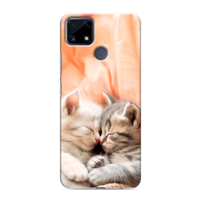 Силиконовый чехол на Realme C25 с принтом Котята Силиконовый чехол на Realme C25 с принтом Котята