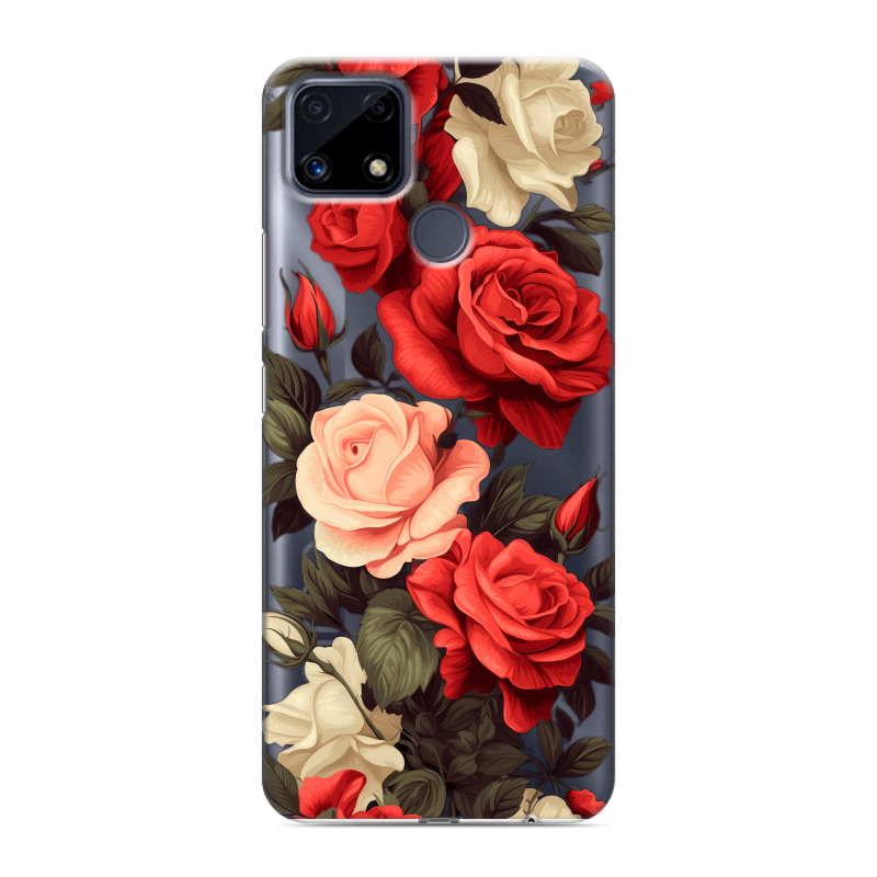 Силиконовый чехол на Realme C25 с принтом Розы Силиконовый чехол на Realme C25 с принтом Розы