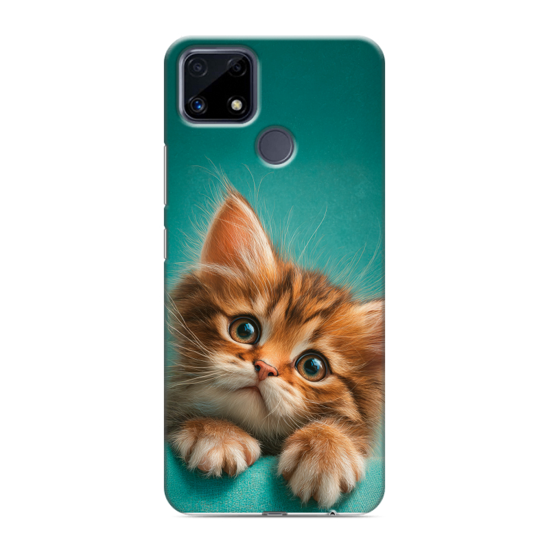 Силиконовый чехол на Realme C25 с принтом котенок Силиконовый чехол на Realme C25 с принтом котенок