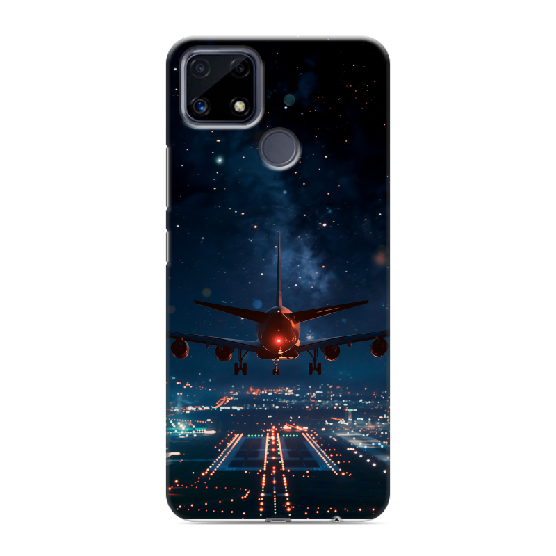 Силиконовый чехол на Realme C25 с принтом самолет Силиконовый чехол на Realme C25 с принтом самолет