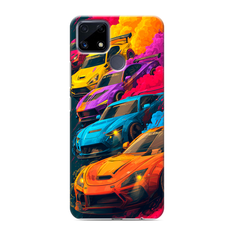 Силиконовый чехол на Realme C25 с принтом Тачки Силиконовый чехол на Realme C25 с принтом Тачки