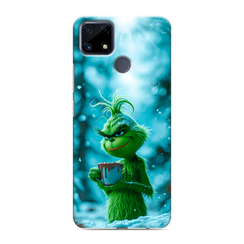 Силиконовый чехол на Realme C25 с принтом Новый год гринч Силиконовый чехол на Realme C25 с принтом Новый год гринч