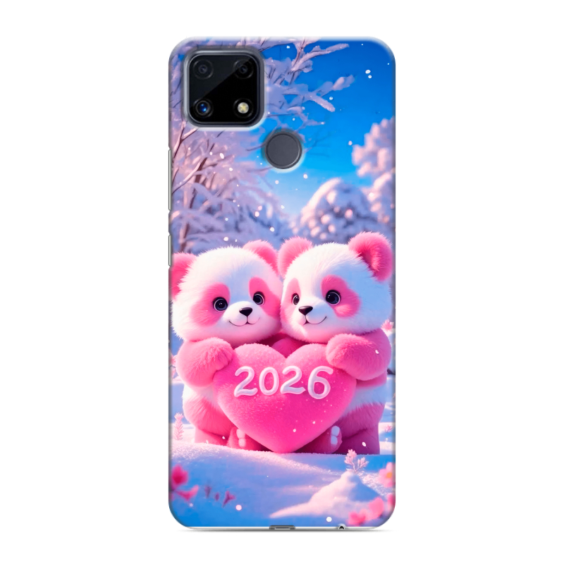 Силиконовый чехол на Realme C25 с принтом Новый год Силиконовый чехол на Realme C25 с принтом Новый год