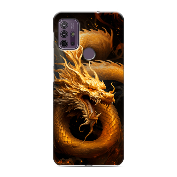 Силиконовый чехол на Lenovo K13 Note с принтом Золотой дракон