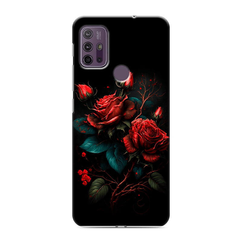 Силиконовый противоударный чехол на Lenovo K13 Note с принтом Розы красные Силиконовый противоударный чехол на Lenovo K13 Note с принтом Розы красные